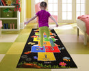Mambu Essentials Hopscotch Rug - Kids Rug - Playroom rug for kids room, Daycare, Nursery - Cute Indoor or Outdoor Play Carpet for Children - Fun, Educational Games for Boys & Girls (Black)