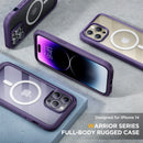 Miracase Glass Series Designed for iPhone 14 Pro Max Case 6.7 Inch, 2023 Upgraded Full-Body Bumper Case with Magnetic Ring, with Camera Lens Protector, Magnetic Noble Purple