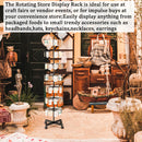 Hypergiant Retail Display Stand 7 Tier Rotating Rack For Store Display Shelves,Jewelry Keyring Socking Hats,Movable Shop Spinner for Toys Show ,Black,Adjustable height