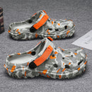 Men's Slip On Clogs Outdoor Athletic Sports Sandals Unisex Adult Breathable Garden Shoes Non Slip Water Beach Shoes Slippers Sandals with Adjustable Backstrap Grey/Orange 47