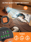 Smiling Shark Camping Fan with LED Lantern, USB Rechargeable Solar Camp Fan with 4 Speeds Powerful Wind & 3 Timer 90° Foldable Cordless Portable Tent Fan for Camping Fishing Hiking