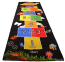 Mambu Essentials Hopscotch Rug - Kids Rug - Playroom rug for kids room, Daycare, Nursery - Cute Indoor or Outdoor Play Carpet for Children - Fun, Educational Games for Boys & Girls (Black)