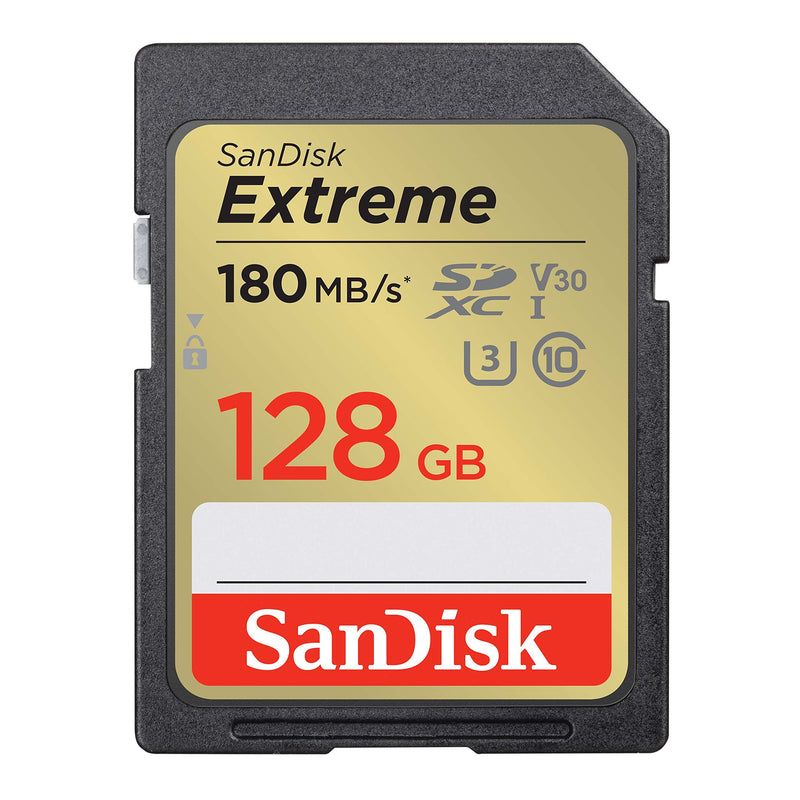 SanDisk 128GB Extreme SDXC UHS-I Memory Card - C10, U3, V30, 4K, UHD, SD Card - SDSDXVA-128G-GNCIN