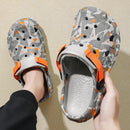 Men's Slip On Clogs Outdoor Athletic Sports Sandals Unisex Adult Breathable Garden Shoes Non Slip Water Beach Shoes Slippers Sandals with Adjustable Backstrap Grey/Orange 47