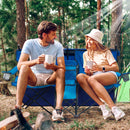 WTVIDAS Double Camping Chair with Canopy Shade Beach Chairs with Cup Holder Heavy Duty Folding Loveseat for Outside Lawn Patio