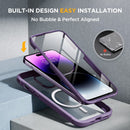 Miracase Glass Series Designed for iPhone 14 Pro Max Case 6.7 Inch, 2023 Upgraded Full-Body Bumper Case with Magnetic Ring, with Camera Lens Protector, Magnetic Noble Purple