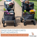 Foldable Shopping Cart - Portable & Lightweight Folding Utility Carts with Easy to Maneuver Wheels, 3 Storage Baskets for Grocery & Heavy Duty