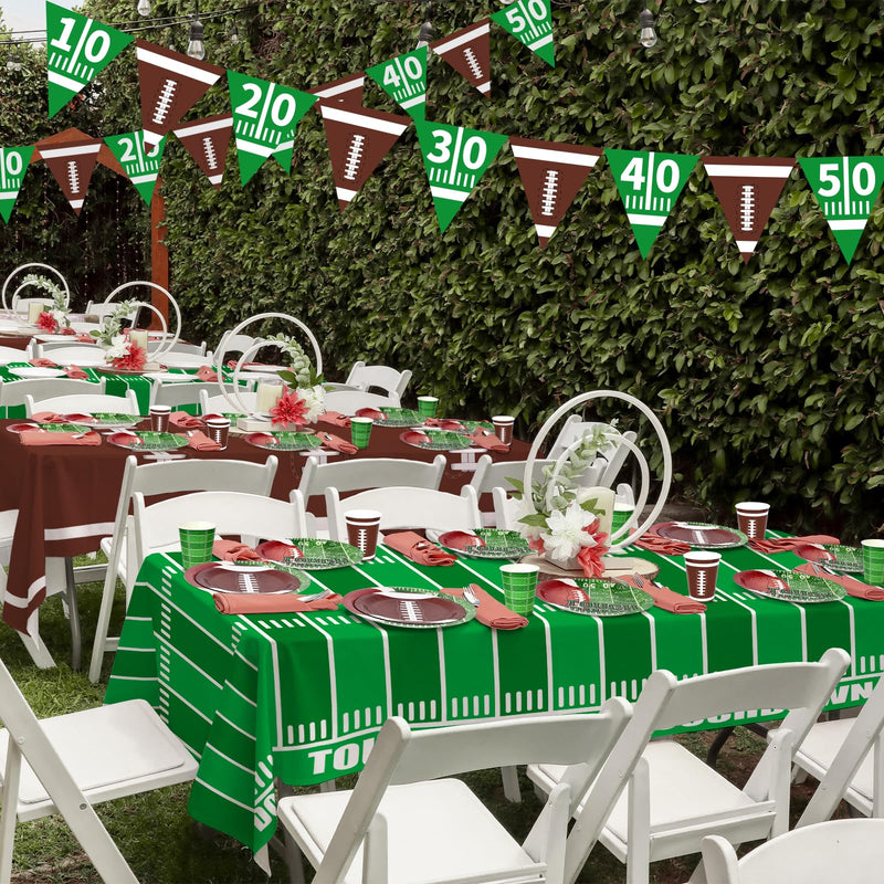 Football Party Decorations Disposable Tablecloth Plastic Touchdown Table Cover for Birthday Party Football Party Games Decoration 54 X 108Inch，2 Pack