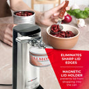 POHL SCHMITT Electric Can Opener Smooth Edge with Knife Sharpener & Bottle Opener - Easy Push Down Lever - All Standard-Size & Pop-Top Cans - Durable Stainless Steel & ABS, Kitchen Accessories