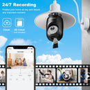 AlkiVision 2K Light Bulb Security Camera Wireless Outdoor - 360° AI Motion Detection Cameras for Home Security Outside, 2.4G Hz, Full-Color Night Vision, Auto Tracking, Siren Alarm, SD/Cloud Storage