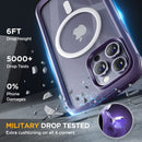 Miracase Glass Series Designed for iPhone 14 Pro Max Case 6.7 Inch, 2023 Upgraded Full-Body Bumper Case with Magnetic Ring, with Camera Lens Protector, Magnetic Noble Purple
