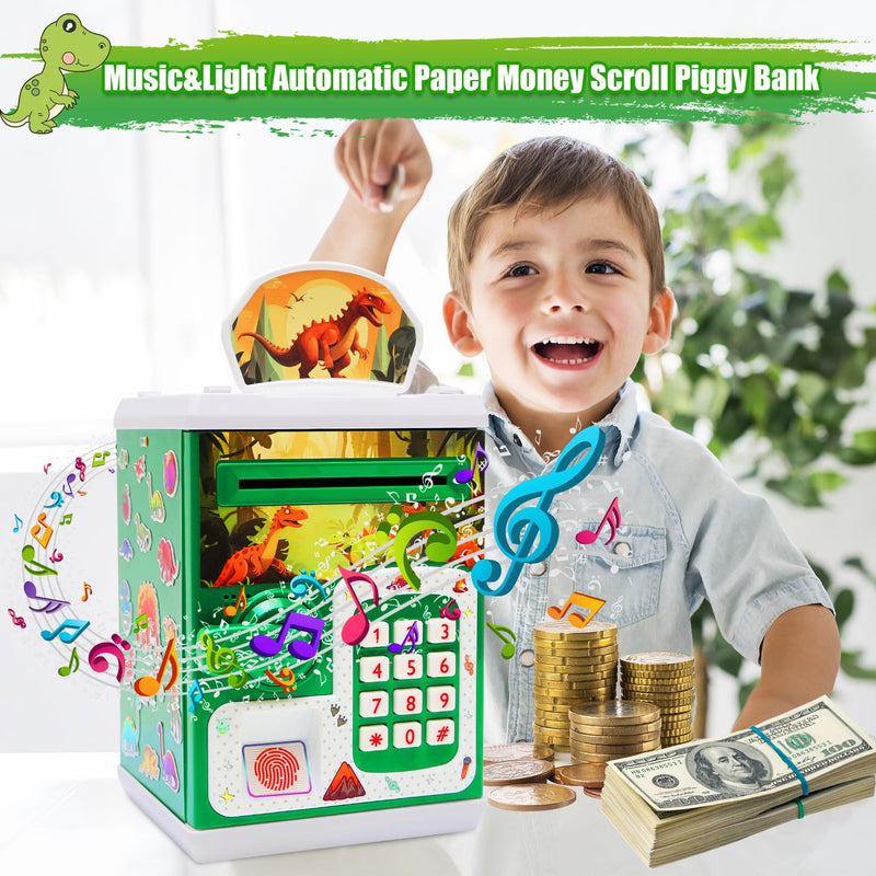 Piggy Bank Kids-Toys-for-Boys,Toddler-Toys for 2 3 4 5 6 7 8 Year Old Boys Girls,ATM Electronic Money-Box,Dinosaur-Toys-for-Kids-3-5-7,Cash Coin Saving-Box,Kids Gifts Easter Birthday-Gifts-for-Boys