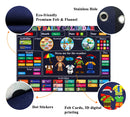 Craftstory Preschool Classroom Calendar Circle-Time Learning Center, My Daily for Toddlers Days-of-The-Week with 93 Homeschool Activities, Felt Board Sensory Wall Toys, Fashion, Navy blue