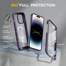 Miracase Glass Series Designed for iPhone 14 Pro Max Case 6.7 Inch, 2023 Upgraded Full-Body Bumper Case with Magnetic Ring, with Camera Lens Protector, Magnetic Noble Purple