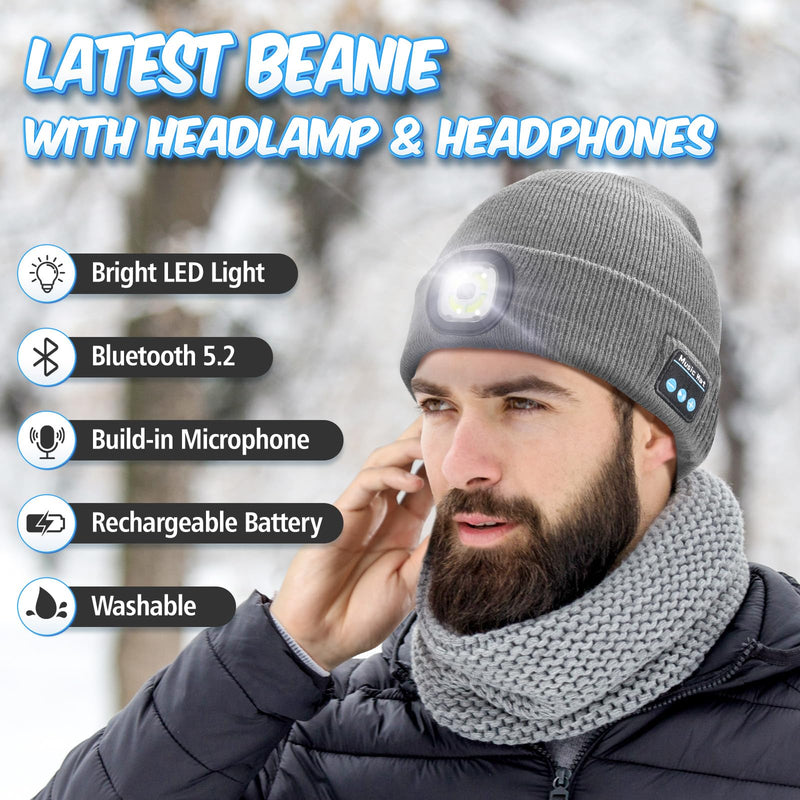 KEZKALS Gifts for Men, Bluetooth Beanie Hat, Stocking Stuffers for Adults, Men, Mens Gifts for Christmas, Gifts for Men Who Want Nothing, Cool Gadgets for Men, Bluetooth Hat for Men, Husband, Women