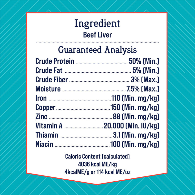 Stewart Single Ingredient Freeze Dried Raw Dog Treats, Beef Liver, 4 Ounce Resealable Tub, Training Treats or Meal Topper Dogs, High Protein, Grain Free, Gluten Free