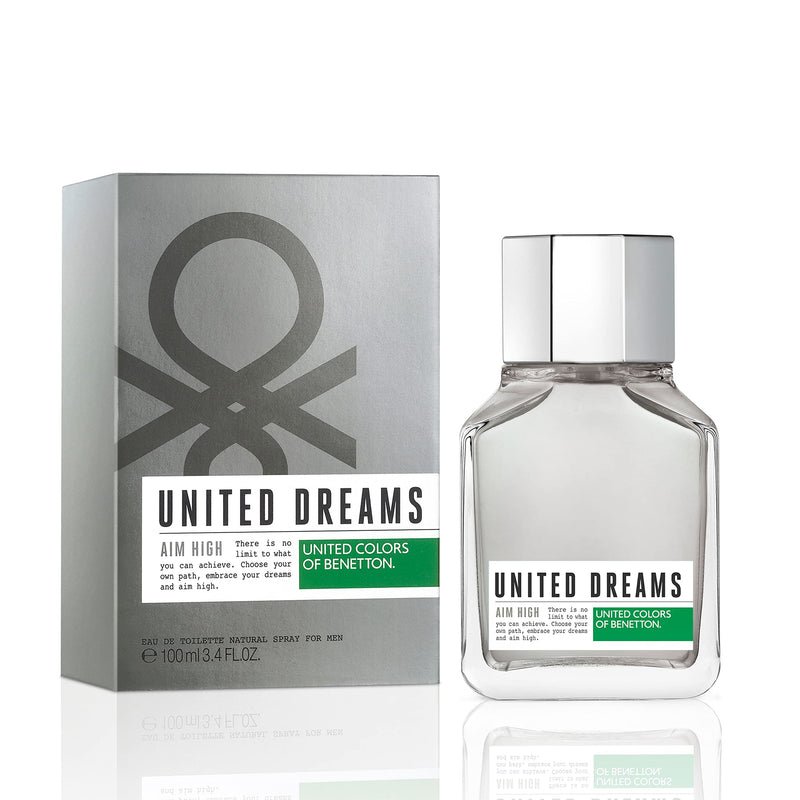 United Colors of Benetton United Dreams Eau de Toilette Spray for Men, Aim High, 3.4 Ounce