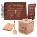 Wooden Funeral Guest Book Set for Memorial Service Celebration of Life Party Decorations in Loving Memory Guest Register Book with Pen&Stand, Included Table Sign,Share a Memory Cards and Box-Butterfly