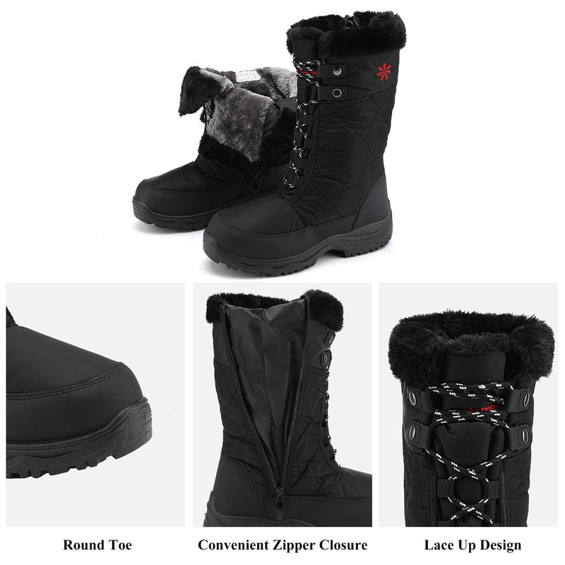 Women's Non-Slip Warm Lined Mid Calf Winter Snow Boots