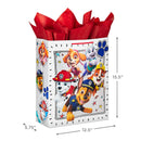 Hallmark 15" Extra Large Paw Patrol Gift Bag with Tissue Paper for Birthdays, Kids Parties, Christmas, Holidays
