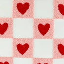 Valentine's Day White, Red & Pink Heart Checkerboard Throw Pillow for Adults, 17" x 17"