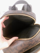 Coach 5671 Court Backpack In Signature Canvas Brown Black