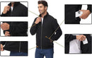 QPNGRP Men's Lightweight Jacket Casual Jacket Waffle Knitted Black Jacket Coat 3XL