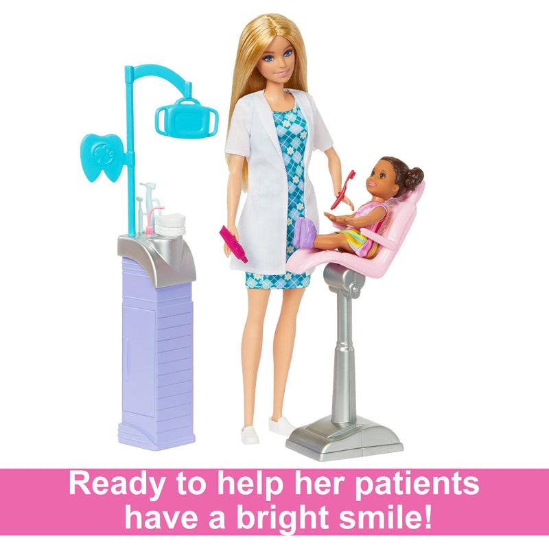 Barbie Careers Dentist Doll Playset with 2 Dolls, Dental Station,Chair & Dental Tools