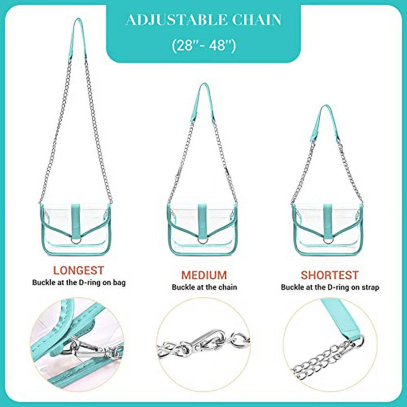 ProCase Clear Purse for Women, Crossbody Handbag Shoulder Bag for Concert Game