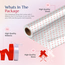 Red Dotted Cellophane Wrap (82 ft x 32 inch) with 10 Pull Bows and 2 Ribbons Easter Basket