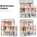 Robud Lady Dream Wooden Dollhouse, 3 Story with Balcony, Toy Gift for 3 +