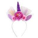 Glitter Unicorn Horn Headband Hair Flowers Animal Ears Headdress Headpiece for Party