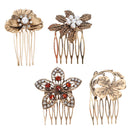 Etereauty Hair Comb Combs Fancy Accessories Decorative French Side Rhinestone Clips Accessory Flower Bridal Pearl