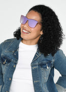 Foster Grant Women's Shield Fashion Sunglasses Purple