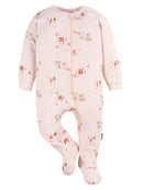 Gerber Baby Girl Sleep´N Play Footed Cotton Pajamas, 2-Pack, Sizes Newborn - 3/6 Months