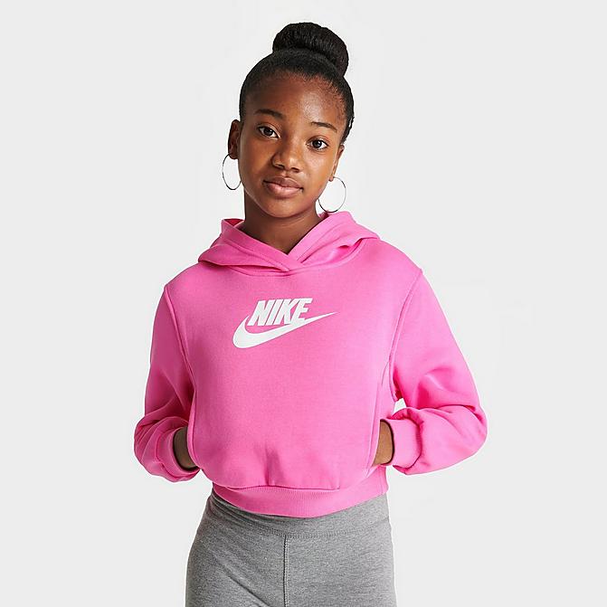 GIRLS' NIKE SPORTSWEAR CLUB FLEECE CROP HOODIE