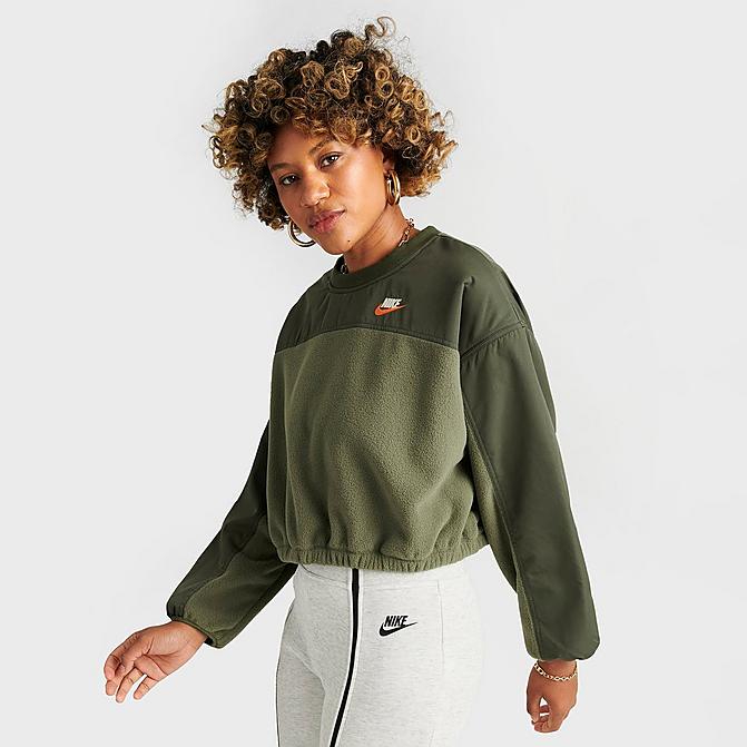 WOMEN'S NIKE SPORTSWEAR UTILITY OVERSIZED PLUSH CREWNECK SWEATSHIRT