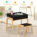 Kids Activity Table and Chair Set with Storage Space for Homeschooling