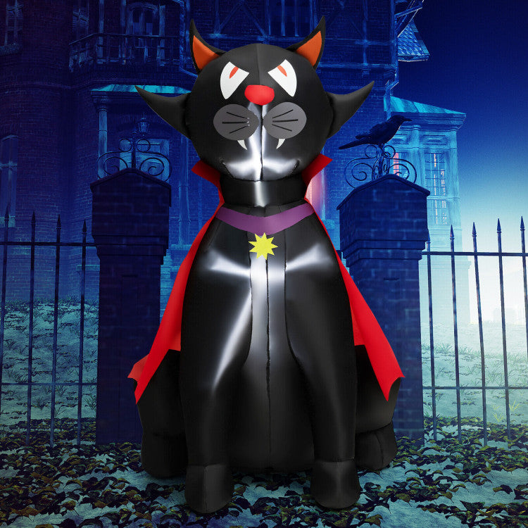 4.7 Feet Halloween Inflatable Vampire Cat with Red Cloak