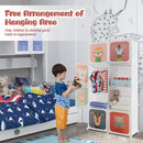 8 Cube Kids Wardrobe Closet with Hanging Section and Doors
