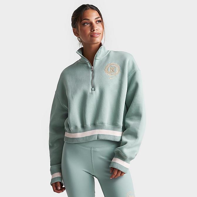 WOMEN'S NIKE SPORTSWEAR PHOENIX FLEECE OVERSIZED HALF-ZIP CROPPED SWEATSHIRT