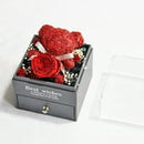 Gstewii Jewelry Box Preserved Rose Flower Bear Jewelry Box Organizer