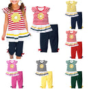 CHGBMOK 2Pcs Baby Girls Kids Cute Flower T-Shirt Tops+Shorts Pants Outfits Summer Clothes 1-8Y