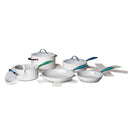 Thyme & Table Nonstick 12-Piece Cookware Set, Cream & Rainbow