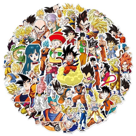 Cartoon Stickers Dragon Ball Super Anime for Kids, 50pcs Japanese Anime Stickers for Water Bottles,iPhone,Styling Cute Toys Doodle PVC Creative