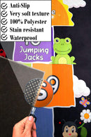 Mambu Essentials Hopscotch Rug - Kids Rug - Playroom rug for kids room, Daycare, Nursery - Cute Indoor or Outdoor Play Carpet for Children - Fun, Educational Games for Boys & Girls (Black)