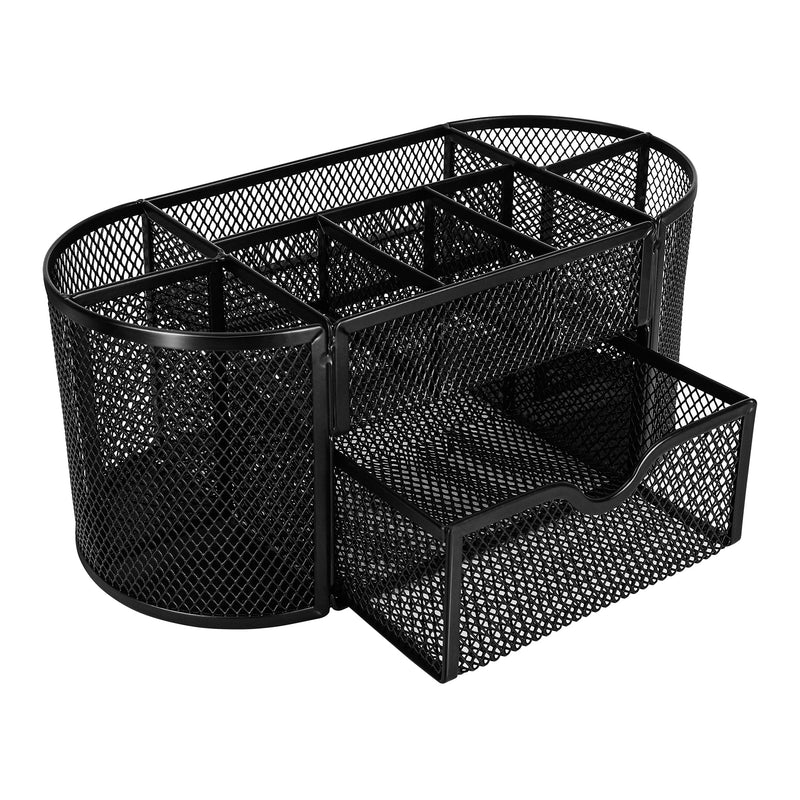 Amazon Basics Mesh Desk Office Organizer, Black, 9.25" x 4.53" x 3.94"