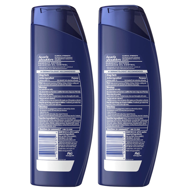 Head & Shoulders Clinical Dandruff Shampoo Twin Pack, Prescription Strength, Oil & Flake Control, Seborrheic Dermatitis Relief, Citrus, 13.5 Fl Oz Each (Set of 2)