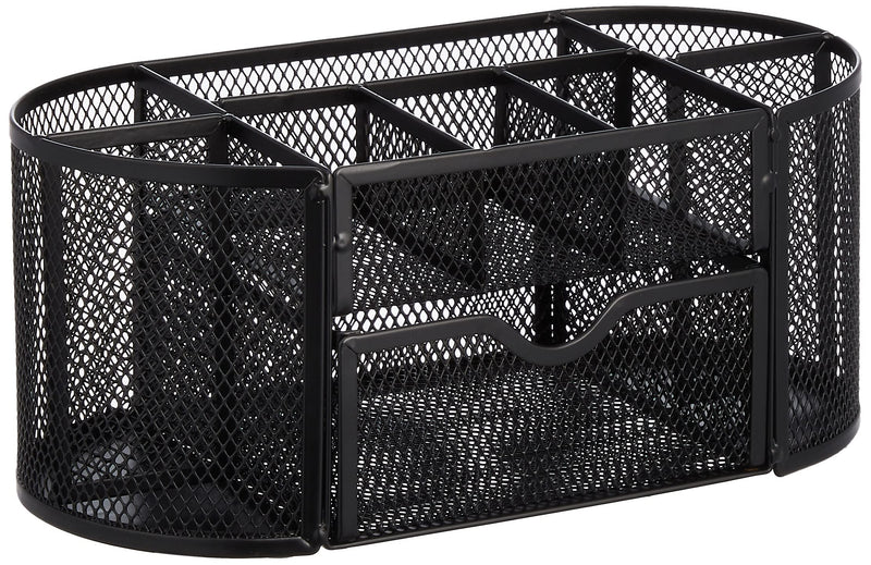 Amazon Basics Mesh Desk Office Organizer, Black, 9.25" x 4.53" x 3.94"