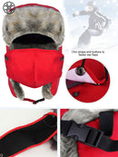 Luxtrada Winter Hats for Men and Women Trooper Hunting Hat Ushanka Hat Ski Hat with Ear Flaps Windproof Waterproof Warm Hat (Black)